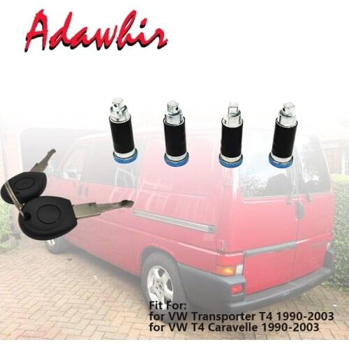 4pcs Door Lock Barrel Set with 2Keys 701837205 701837206 701837210 for VW Transporter T4 1990-2003