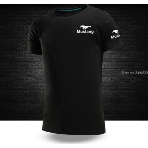 New summer short-sleeved Mustang 50years T-shirt short sleeve T shirt solid colour tops