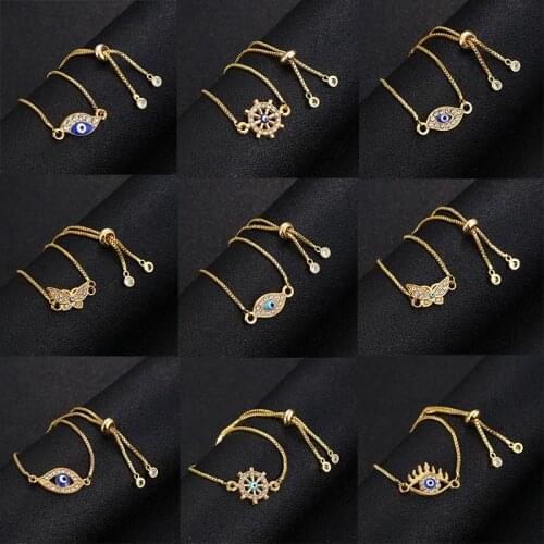 New classic style fashion lucky Turkey eye bracelet jewelry charm boat aim butterfly bracelet ladies gift gold bracelet jewelry