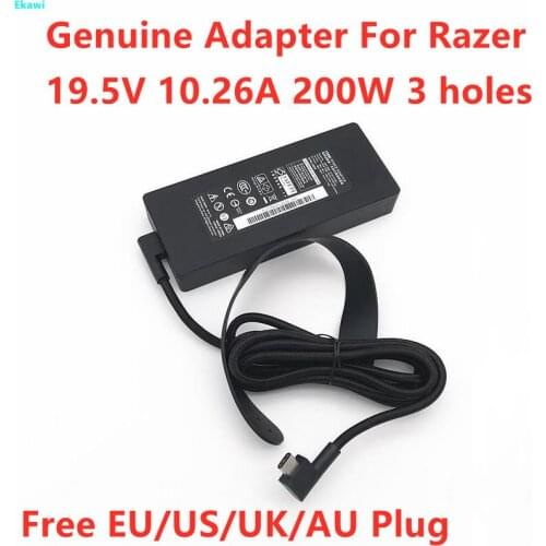 Genuine RC30-0238 19.5V 10.26A 200W 3Holes AC Power Adapter Charger For Razer RC30-02380100 BLADE 15 RZ09-02385 Laptop Adapter