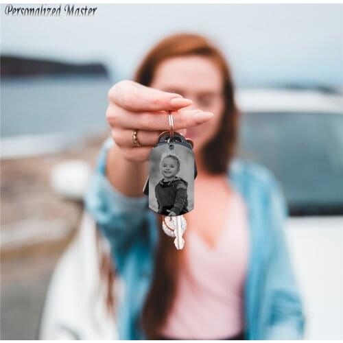 Personalized Master Engrave Photo Calendar Keychain Custom Text Dog Tag Pendant Key Ring Couple Valentines Day Birthday gift