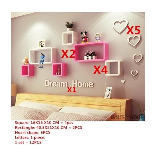 Floating shelf bracket Wall Shelf Creative Grid TV Wall Wall Decorative Wall Pendant floating shelf bracket