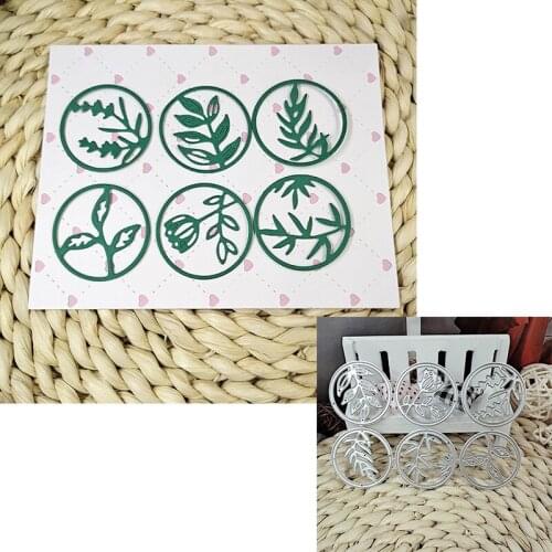 Suitable for Christmas metal cutting die die and scrapbook DIY embossing paper process 3D round tag leaf 2020 NEW