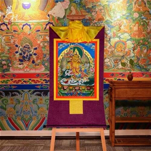 Treasure Tibetan adornment pop thangka Tibet gold-plated bronzing picture heart hangs a picture frame figure of Buddha trumpet