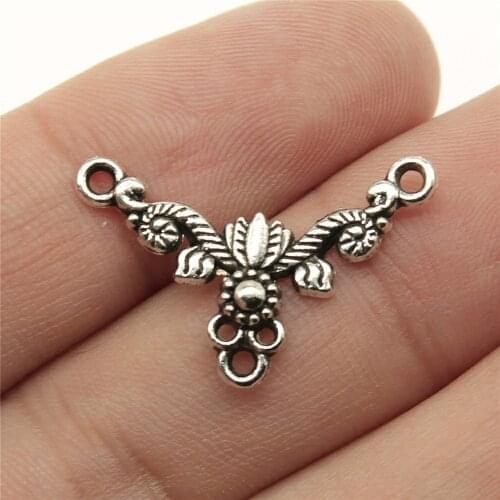 Tristana 40pcs 26x15mm Porous Earrings Connector DIY Jewelry Findings Accessories Wholesale Earring Connector Charms