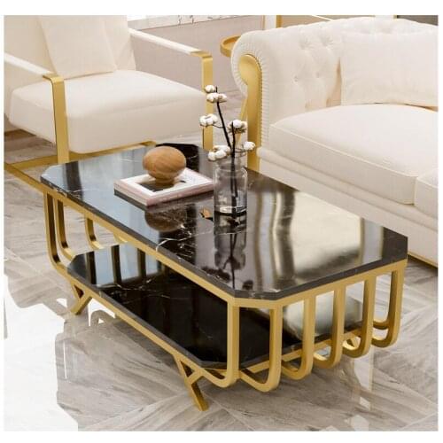Simple modern living room small apartment marble coffee table Nordic light luxury tea table creative rectangular coffee table ta