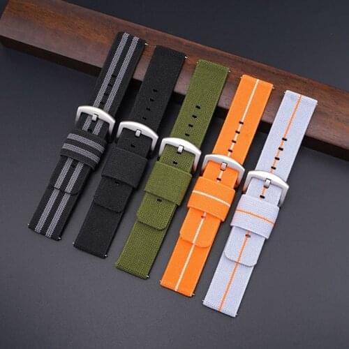 20mm 22mm Nylon Canvas Strap for Samsung Huawei 46MM 42MM Active Gear S3 frontier Smart Sport Watch Bracelet