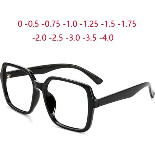 Big Frame Polygon Myopia Glasses Finished Women Men TR90 Anti Blue Light Myopes Lunettes Prescription 0 -0.5 -0.75 -1.0 To -4.0
