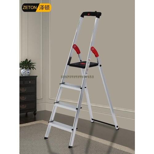 Family Ladder Aluminum Alloy Indoor Folding Ladder Multi Function Miter Ladder Thickening Four Or Five Steps, Bearing 150