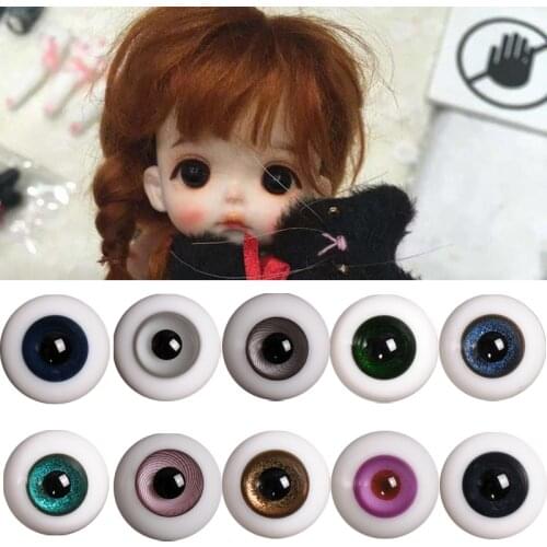 BJD doll eye Balls 8mm soft clay doll OB11 eye balls SD doll Meijie pig glass with handle eyes available in a variety of colors