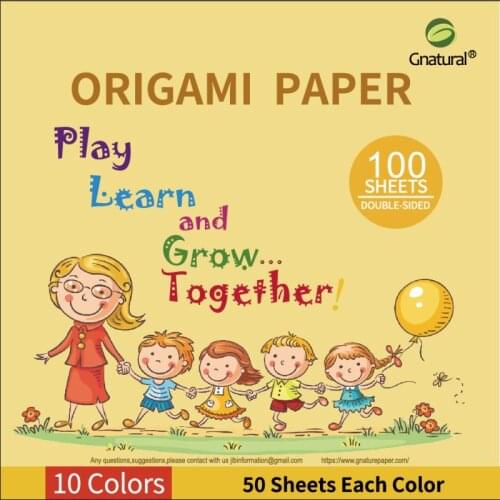Scrapbooking Craft Decor Square Origami Paper Multicolor Kids Handmade DIY paper 100sheets 24lb 10 x 10inch 10 Colored