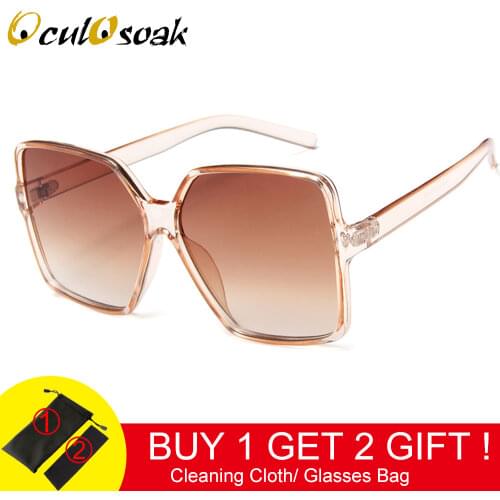 Black Oversized Sunglasses Women 2020 Pink Retro Sunglasses Big Square Sun Glasses For Women Vintage Gafas De Sol Mujer