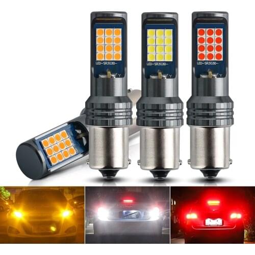 1X 1156 BA15S Led Bulb 1157 BAY15D P21W 24SMD 3030 Turn Signal Light Auto Backup Light Brake Tail Lamp CanBus No Error White 12V