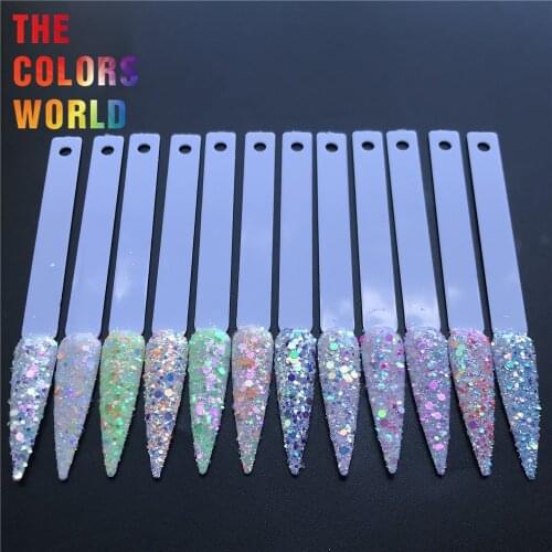 TCT-523 Chunky Nails Glitter Nail Art Decoration uñas маникюр 네일 Nägel FUNKELN Accessories Spades forma de brillo glitter form