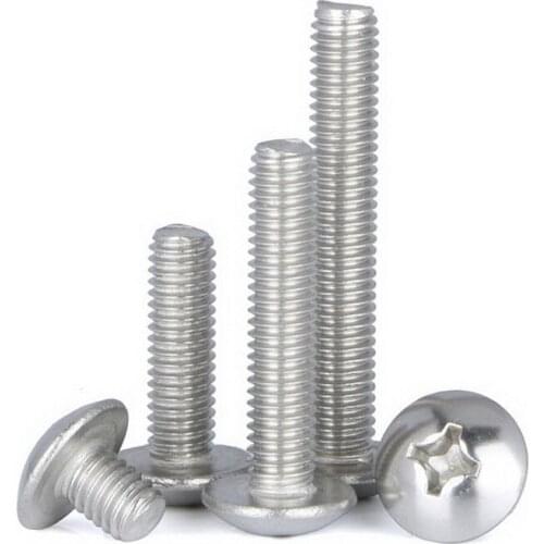3-20Pcs M5 M6 M8 A2 304 Stainless Steel Phillips Truss Head Screws Cross Recessed Mushroom Head Machine Screw Length 6-80mm