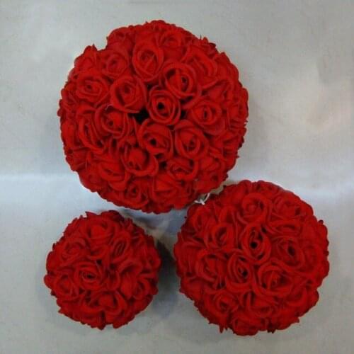 12" Upscale Wedding Kissing Balls Artificial Encryption Rose Decorative Flower Ball for Wedding Festival Decorations