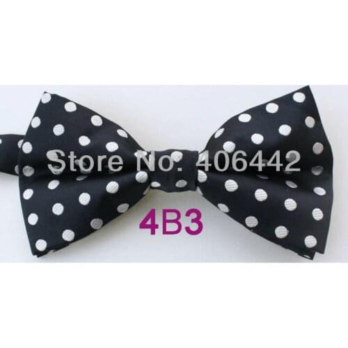 YIBEI Coachella Ties Navy With White Polka Dot Bowties Man Fashion Double-deck Tuxedo Bow Tie Jacquard Woven Butterflys Pre-Tied