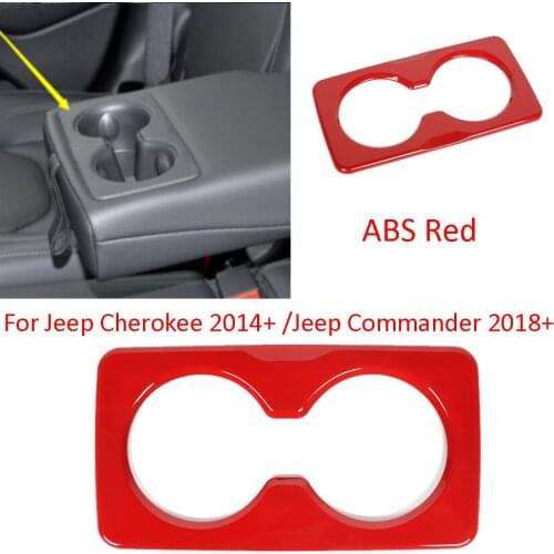 ABS Rear Water Cup Holder Cover Fit ForJee Cherokee 2014+ Commander 2018