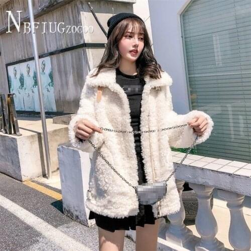 Imitation Lambswool Women Coat 2020 New Korean Thick Fluff Female Jacket
