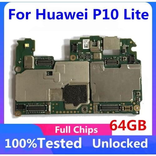 100% Unlocked For HuaWei P10 lite 32GB 64GB OriginalMotherboard With Full ChipsMainboard Clean Android OS Logic Board