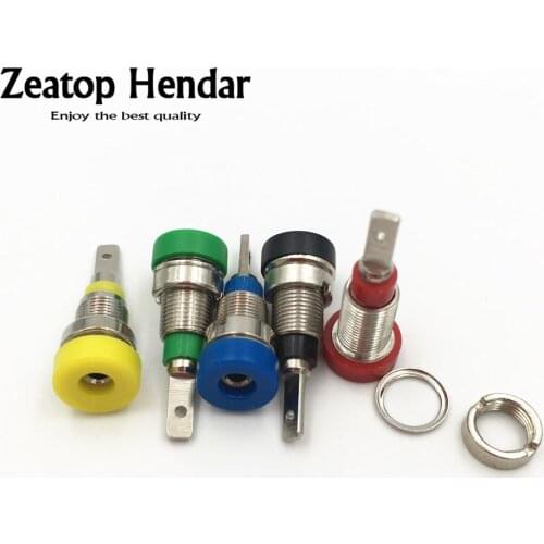 100Pcs Copper 2mm / 4mm Banana Socket Panel Mount Jack Binding Post Terminal Probes Connector 5 Color