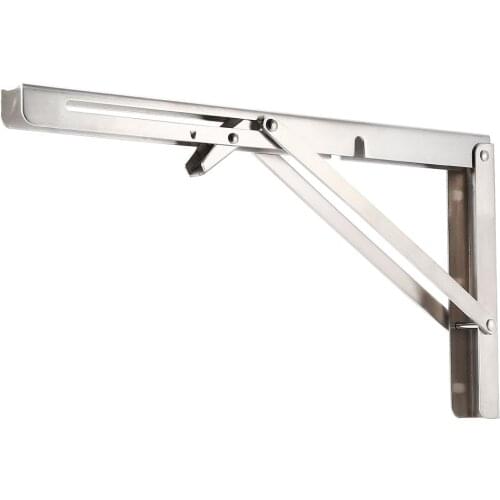 Uxcell 2pc Folding Bracket 14 inch 350mm for Shelf Table Desk Wall Mounted Support Collapsible Long Release Arm Space Saving