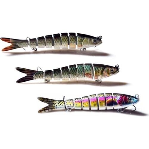 3PCS Deep Sea section Lure Fishing Swing Lures 7 Segment Swimbait Minnow CrankBait 14cm/27g Free shipping