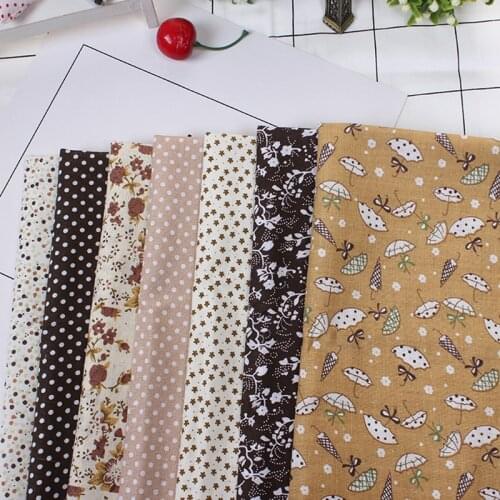 7 Pcs/Set Flower Patterns Cotton Fabric for Clothing Material Patchwork Pillow Apparel Sewing Fabric DIY Plain Cotton Fabric