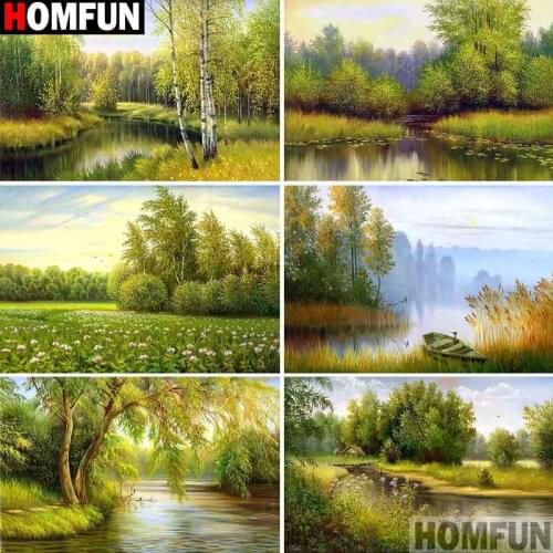 HOMFUN 5D Diamond Embroidery Needlework Kit "Landscape map" Diy Diamond Painting Cross Stitch Home Decoration Gift