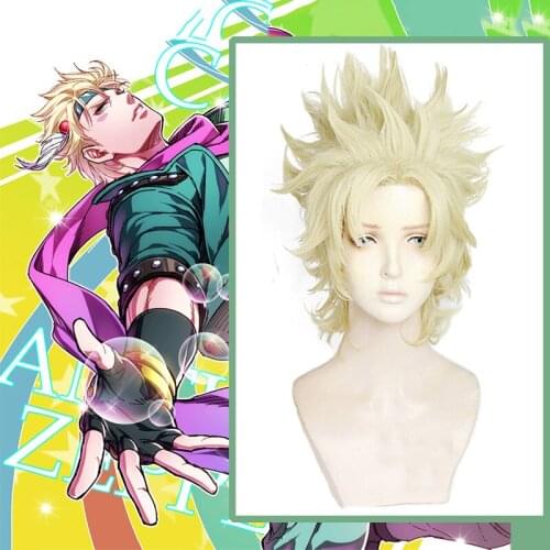 Anime Comic JoJos Bizarre Adventure Cosplay Wigs Caesar Anthonio Zeppeli Cosplay Wig Heat Resistant Synthetic Hairs Hot