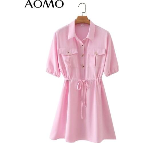 Розовые летние платья AOMO China At AliExpress