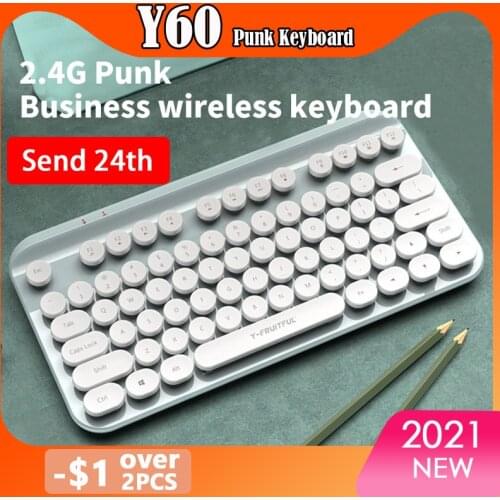 Y60 Wireless Mini Keyboard Computer Laptop Home Office Punk 2.4G Keyboard