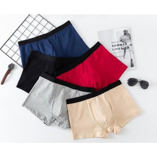 Mens purified cotton underwear Boxer Boxer briefs mid-rise pants head comfortable plus size breathable