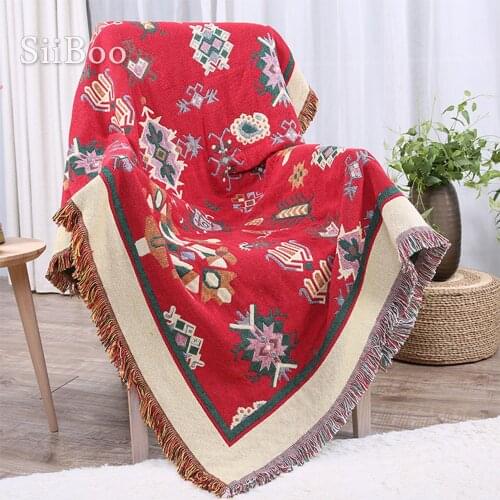 Modern minimalist style super heavy cotton thread double face blanket for sofa bed living room cubrecama couverture SP6184