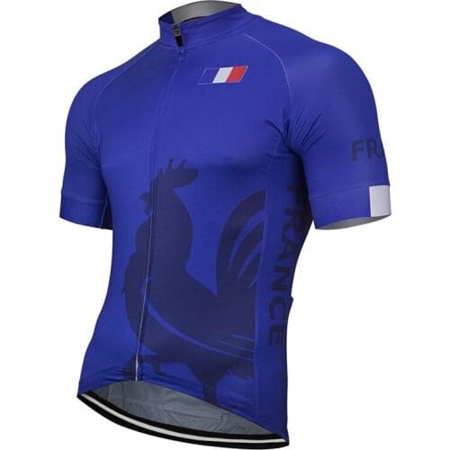 Hot France National Flag Men’s Cycling Jersey Short Sleeve MTB Road Bike Clothing Breathable Maillot Ciclismo