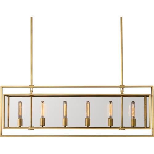 American retro dining room bedroom cloakroom stairs all copper chandeliers simple modern light luxury lamps