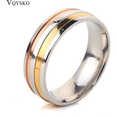 Fashion Jewelry 316L Stainless Steel Women Engagement Rings With Rose Plated and gold Color Factory Price Wholesale