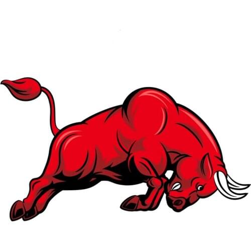 S40446# Various Sizes PVC Decal Angry Jumping Bull Car Sticker Waterproof on Bumper Rear Window Laptop