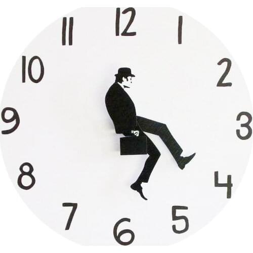 British Comedy Inspired Ministry Of Silly Walk Wall Clock Comedian Home Decor Novelty Wall Watch Funny Walking Silent Mute Clock