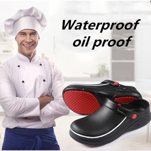 Lizeruee EVA High Quality Chef Shoes Non-slip Waterproof Oil-proof Kitchen Work Shoes for Chef Master Cook Restaurant Slippers