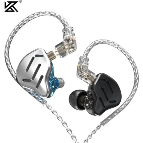 KZ ZAX Headset 16 Units 7BA+1DD HIFI Bass In Ear Monitor Hybrid technology Earphones Noise Cancelling Earbuds Sport Headphones