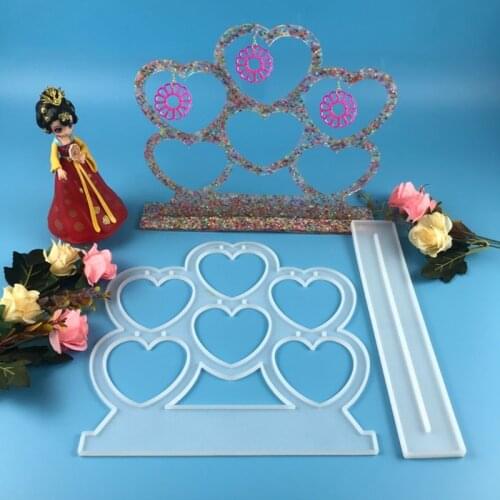 1 Set Jewelry Display Stand Epoxy Resin Mold Earring Holder Necklace Hanger Silicone Mould DIY Crafts Pendant Rack Mold