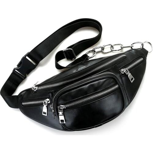 Casual Messenger Bag Fashion Women Waist Bag Chest Pack Bag Crossbody Sling Bag Purse PU Leather Handbags
