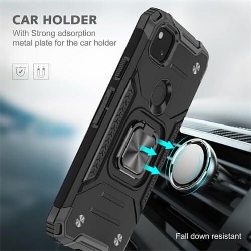 Shockproof Phone Case For Google Pixel 5 5A Cases Coque Pixel4 4A 5G Back Cover Armor Magnetic Ring Holder Phones Accessorie