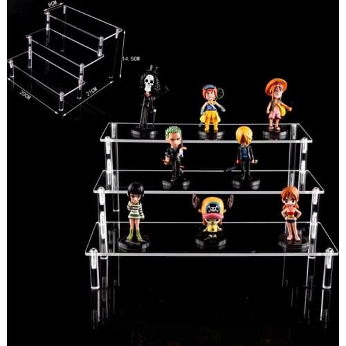 Clear Acrylic Cosmetics Storage Rack Detachable Cartoon Character Ladder Frame Holder Toy Car Model Purse Perfume Display Stand