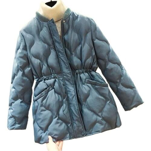 Mid-length cotton-padded coat women winter clothing 2020 new western style waist down padded jacket ins small padded coat 44a