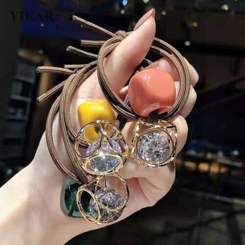 New Women Crystal Ball Elastic Hair Bands Sweet Ponytail Organza Scrunchie Set Hair Ropes Fashion Hair Accessories Headwear