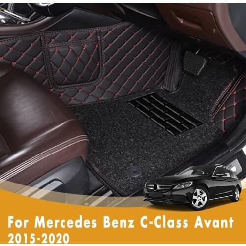 RHD Car Floor Mats For Mercedes Benz C-Class Avant 2020 2019 2018 2017 2016 2015 Double Layer Wire Loop Car Interior Accessories