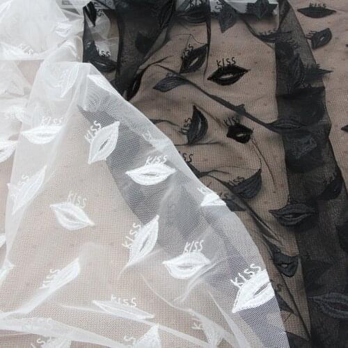 KISS mesh embroidery lace fabric Wedding Dress Tulle Skirt Material fabrics for patchwork kumas telas por metros