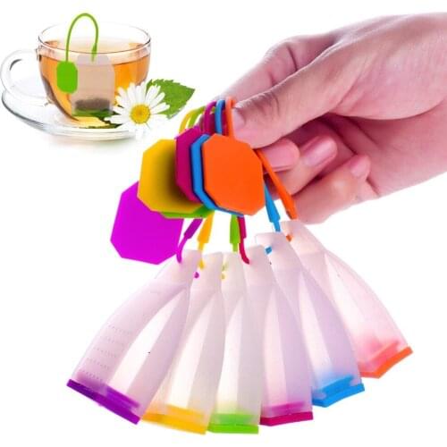Bag Style Silicone Tea Strainer Herbal Spice Infuser Filter Diffuser for Tea Drinker Utensils Kitchen Coffee Tea Tools
